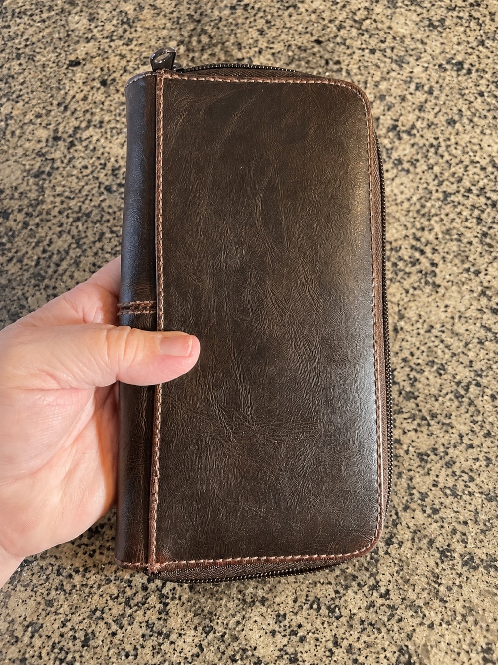 Rosetti Brown Zip Around Wallet Organizer